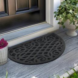 Rackhams Victorian Style Eco Halfmoon Indoor and Outdoor Doormat - Grey - Without Backing - thumbnail 3