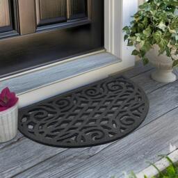 Rackhams Victorian Style Eco Halfmoon Indoor and Outdoor Doormat - Grey - Without Backing - thumbnail 2