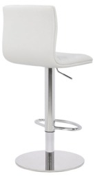 Rackhams Deluxe Aldo White Bar Stool - Height Adjustable Swivel Breakfast Barstool - thumbnail 5