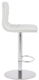 Rackhams Deluxe Aldo White Bar Stool - Height Adjustable Swivel Breakfast Barstool - thumbnail 3