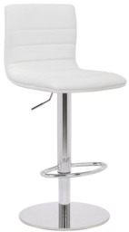 Rackhams Deluxe Aldo White Bar Stool - Height Adjustable Swivel Breakfast Barstool - thumbnail 1