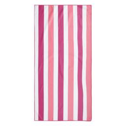 Rackhams Stripe Microfibre Beach Towel - Rose Violet/Pink Lemonade - One Size - Rose Violet/Pink Lemonade - 88% Polyester/12% Polyamide