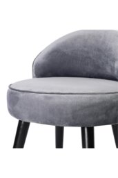Rackhams Grey Velvet Low Back Dressing Footstool with Solid Wood Legs - Grey - thumbnail 5