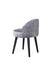 Rackhams Grey Velvet Low Back Dressing Footstool with Solid Wood Legs - Grey - thumbnail 4