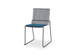 Rackhams Finn Dining Chairs - Matt Black - Blue Seat Pad