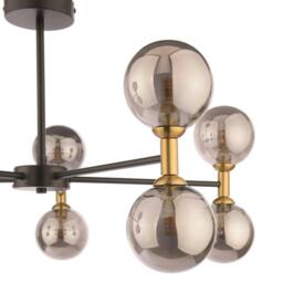 Rackhams Loxley 10 Light Black & Gold Semi Flush Ceiling Light - thumbnail 6
