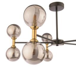 Rackhams Loxley 10 Light Black & Gold Semi Flush Ceiling Light - thumbnail 5