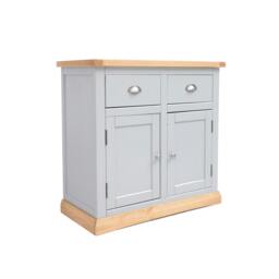 Rackhams Bomporto Light Grey 2 Drawer 2 Door Sideboard Chrome Cup Handle - Light Grey - thumbnail 3