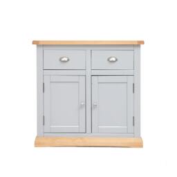 Rackhams Bomporto Light Grey 2 Drawer 2 Door Sideboard Chrome Cup Handle - Light Grey