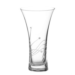 Rackhams Glasgow Hollow Sided Vase Adorned with Swarvoski Crystals - 21cm - Made From Premium Lead Free Crystal Glass