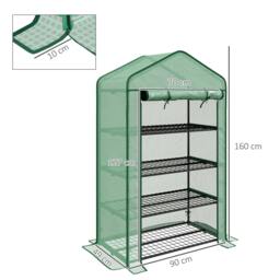 Rackhams Four-Tier Mini Greenhouse, with Reinforced Plastic Cover - thumbnail 2