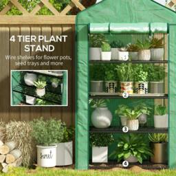 Rackhams Four-Tier Mini Greenhouse, with Reinforced Plastic Cover - thumbnail 4