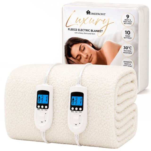 Rackhams King Size Luxury Fleece Electric Blanket With Digital Control, 9 Heat Settings and Timer Setting - image 1