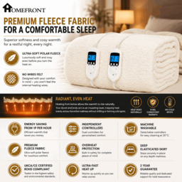 Rackhams King Size Luxury Fleece Electric Blanket With Digital Control, 9 Heat Settings and Timer Setting - thumbnail 5