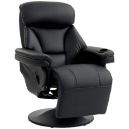 Rackhams Upholstered Reclining Armchair with Adjustable Backrest - Black - thumbnail 2