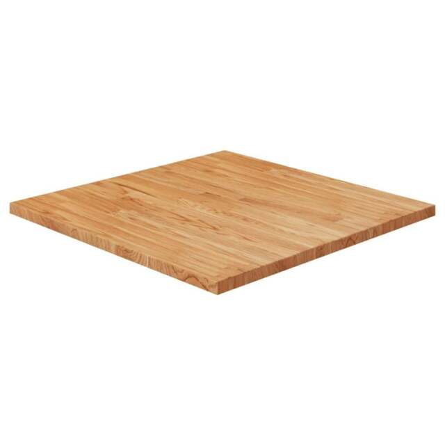 Rackhams Square Table Top Light Brown 70x70x2.5cm Treated Solid Wood Oak