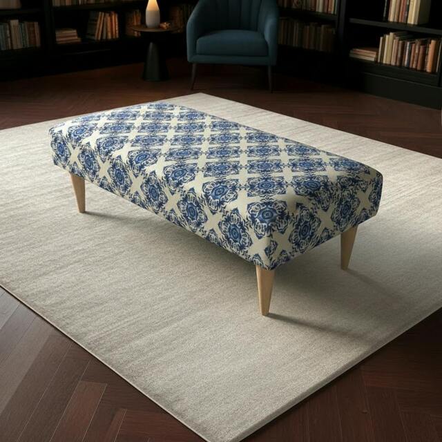 Rackhams Stylish Stitched Detail Footstool Pouffe – Premium Non-Storage Bench & Coffee Table - 36 x 24 Inches (92 x 61cm) - image 1