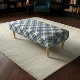 Rackhams Stylish Stitched Detail Footstool Pouffe – Premium Non-Storage Bench & Coffee Table - 36 x 24 Inches (92 x 61cm) - thumbnail 1