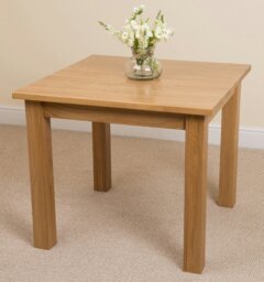 Rackhams Oslo 90 x 90cm Small Square Oak Dining Set with Washington Leather Chairs - 1 - 4 chairs - Ivory - thumbnail 6