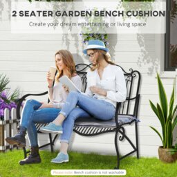 Rackhams 2 Pieces Replacement Cushions for Garden Bench, with Strips, Blue - Blue - thumbnail 4