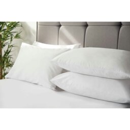 Rackhams Percale Housewife Pillowcase (Pack of 4) - White - 51cm x 76cm - White - 100% Combed Cotton - thumbnail 3