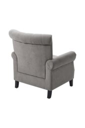 Rackhams Grey Tufted Upholstered Wingback Armchair - Grey - thumbnail 4