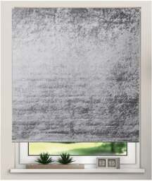 Rackhams Grey Crushed Velvet Roller Blinds - 150cm - thumbnail 3