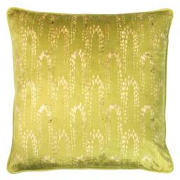 Rackhams Wisteria Velvet Square Cushion Cover - Chartreuse - One Size - Chartreuse - 100% Polyester