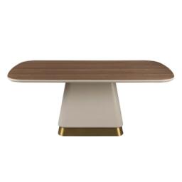 Rackhams Rectangular dining table in walnut and beige wood 1166 - thumbnail 3