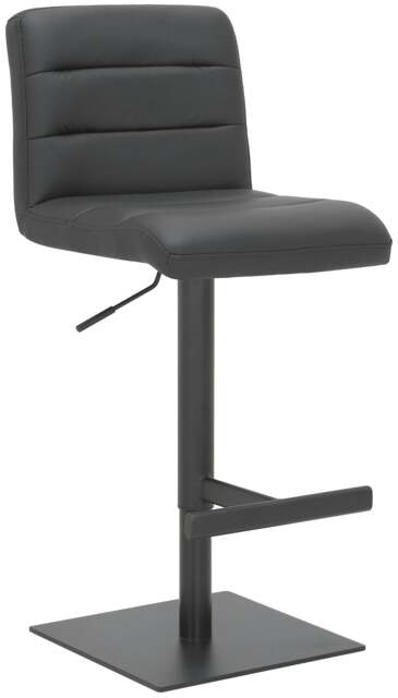 Rackhams Luscious Deluxe Kitchen Bar Stool, Matt Black Footrest & Base, Adjustable Swivel Gas Lift, Breakfast Bar & Home Barstool, Black - image 1