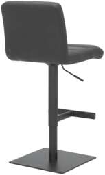 Rackhams Luscious Deluxe Kitchen Bar Stool, Matt Black Footrest & Base, Adjustable Swivel Gas Lift, Breakfast Bar & Home Barstool, Black - thumbnail 4
