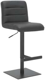 Rackhams Luscious Deluxe Kitchen Bar Stool, Matt Black Footrest & Base, Adjustable Swivel Gas Lift, Breakfast Bar & Home Barstool, Black - thumbnail 1