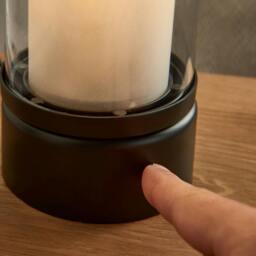 Rackhams Chepstow Matte Black & Glass Touch Table Lamp - thumbnail 6