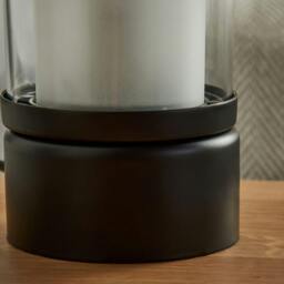 Rackhams Chepstow Matte Black & Glass Touch Table Lamp - thumbnail 5