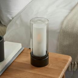 Rackhams Chepstow Matte Black & Glass Touch Table Lamp - thumbnail 2