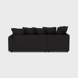 Rackhams Chiswick Chenille 4 Seater Fabric Corner Sofa in Black with Footstool - Left Hand Corner - thumbnail 6