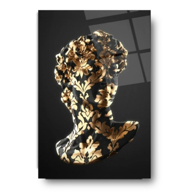 Rackhams Golden David Glass Wall Art - 60 x 90 cm - Tempered Glass (4 mm) - image 1