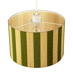 Rackhams Chic Natural Brown Bamboo Lamp Shade with Garden Olive Green Stripes - thumbnail 3