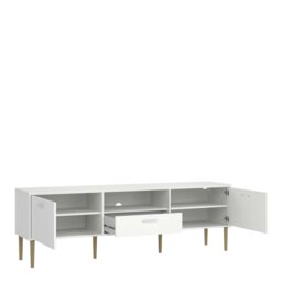 Rackhams Media TV Unit with 2 Doors 1 Drawer in White - 1 - thumbnail 5