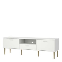 Rackhams Media TV Unit with 2 Doors 1 Drawer in White - 1 - thumbnail 3
