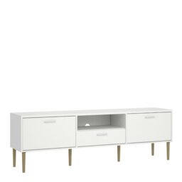 Rackhams Media TV Unit with 2 Doors 1 Drawer in White - 1 - thumbnail 1
