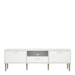 Rackhams Media TV Unit with 2 Doors 1 Drawer in White - 1 - thumbnail 2