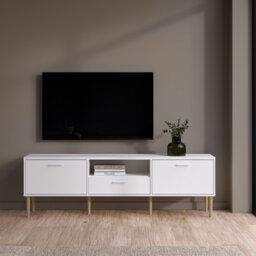 Rackhams Media TV Unit with 2 Doors 1 Drawer in White - 1 - thumbnail 6
