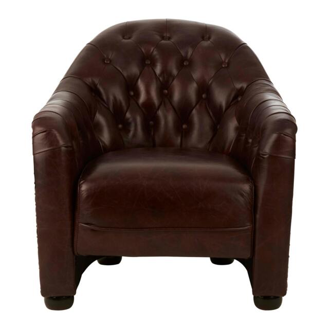 Rackhams Victor Brown Leather Tub Chair - image 1