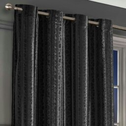 Rackhams Verity Crushed Velvet Ready Made Eyelet Curtains - 140cm x 137cm - Silver - thumbnail 4
