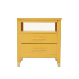 Rackhams Biasi 2 Drawer  Bedside Table - Yellow - thumbnail 2