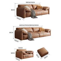 Rackhams Otto L411 Three Seater, Four Seater, Modular Sofa, Leathaire - Others ( Contact Us ) - Four Seater 330cm - With Ottoman - thumbnail 6