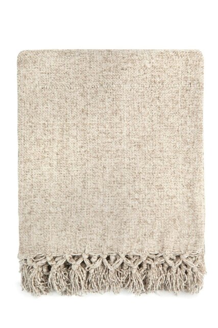 Rackhams Darcy Tassel Dove Grey Blanket/Throw - Dove Grey - 130x150cm - image 1
