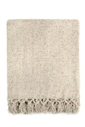 Rackhams Darcy Tassel Dove Grey Blanket/Throw - Dove Grey - 130x150cm - thumbnail 1