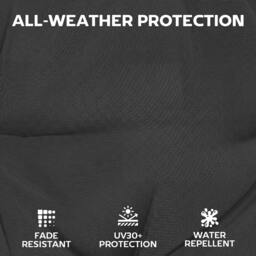 Rackhams Garden Chair Cushions Set of 4, Waterproof Seat Pads - Black - thumbnail 5